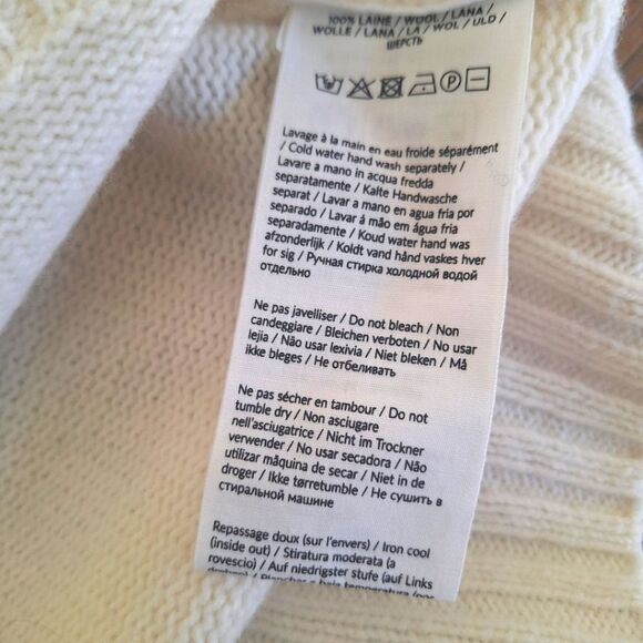 NOTSHY Cashmere France Sweater Jumper Nupp Stitch Cable Knit Cream L Relaxed Fit - Picture 13 of 16